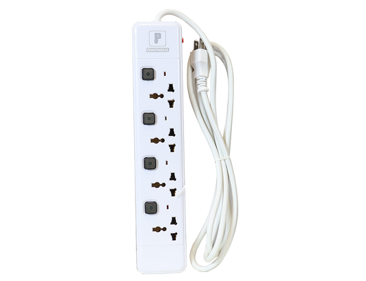 4-Gang Universal Socket w/ Individual Switch And Overload Protection Extension Cord