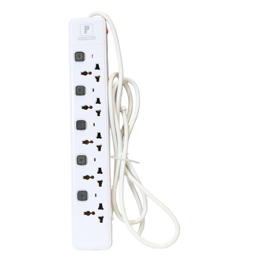 5-Gang Extension Cord w/ Individual Switch And Overload Protection