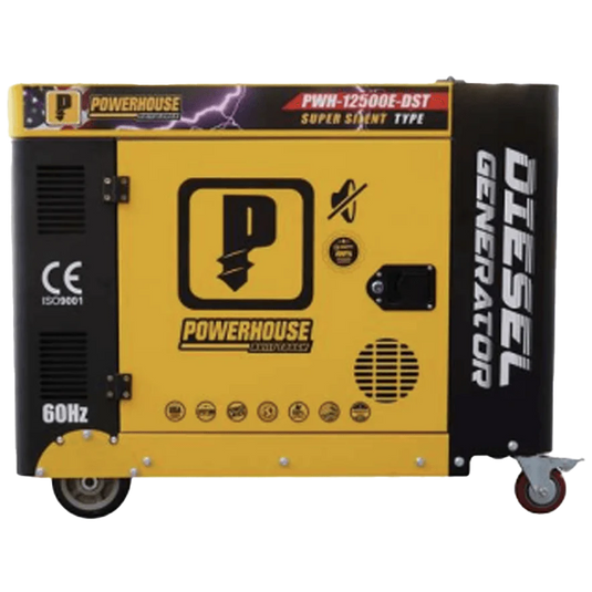 Powerhouse Diesel Silent Type Generator w/ Battery for Electric Start Max Power 10.5KW