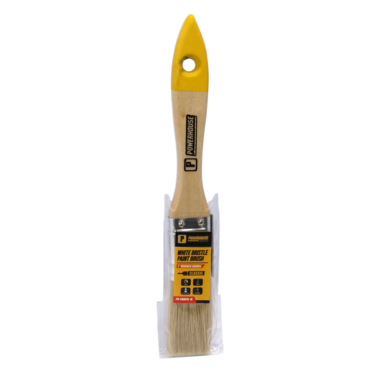 Classic White Bristle Paint Brush Wooden Handle