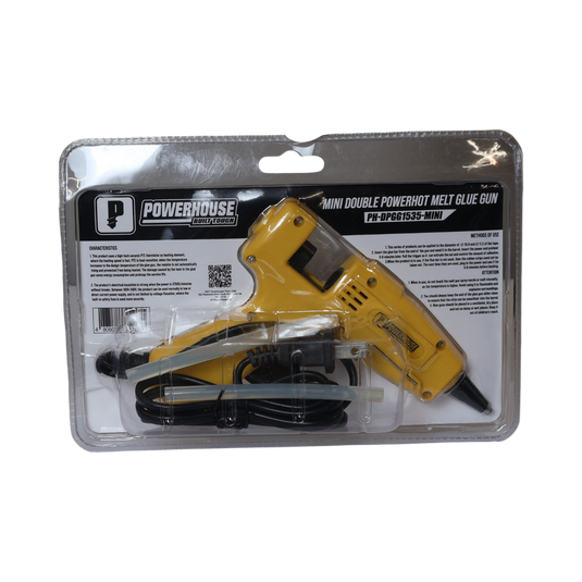 Powerhouse Mini Double Power Hot Melt Glue Gun W/ 2 Pcs 7x100mm Glue Stick