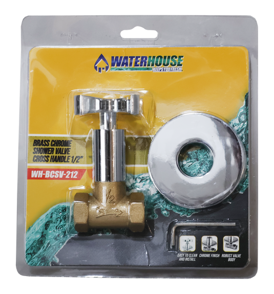 Brass Chrome Shower Valve Cross Handle