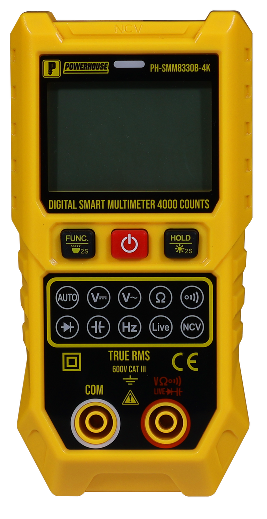 Powerhouse Digital Smart Multimeter 4,000 Counts AC/DC Voltage