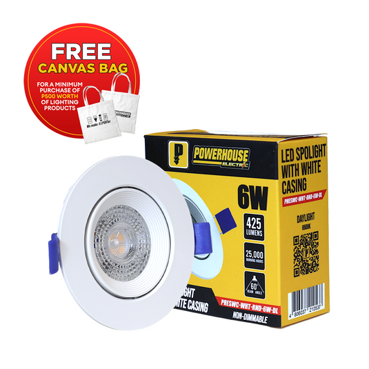 LED Spotlight w/ Casing Round Daylight 6W