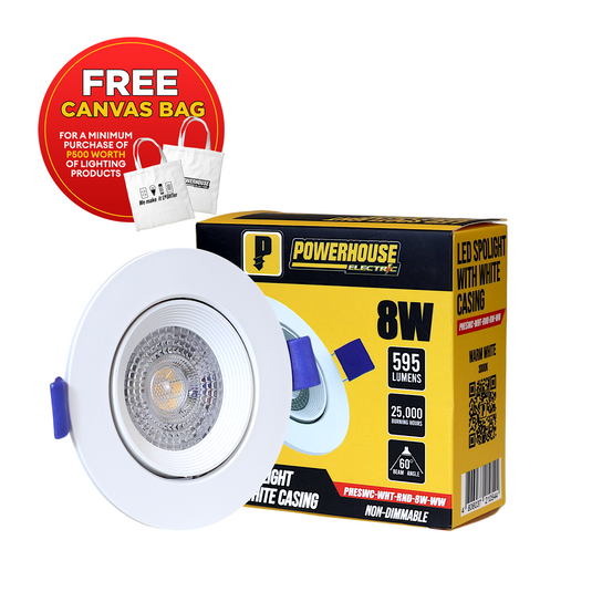 LED Spotlight w/ Casing Round 8W Warm White