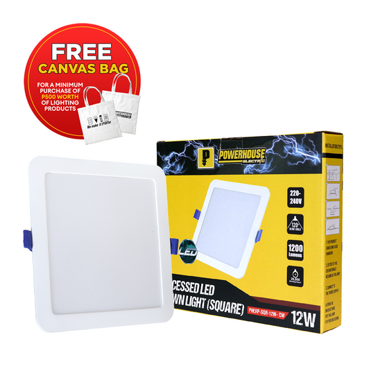 LED Recessed Downlight Square 12W Cool White