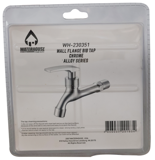 Chrome Alloy Wall Flange Bib Tap Sink Faucet Lever Handle 6