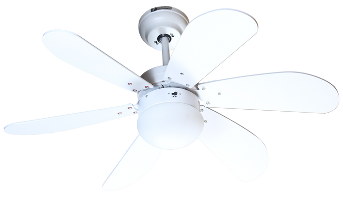 Turbo Ceiling Fan AC Motor 36in w/LED Light And Remote Control | Matte White (PH-TCF-36WHT)