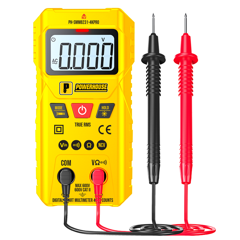 Load image into Gallery viewer, Powerhouse Digital Smart Multimeter 4,000 Counts Pro Cat III 600V AC/DC Voltage w/ Flashlight
