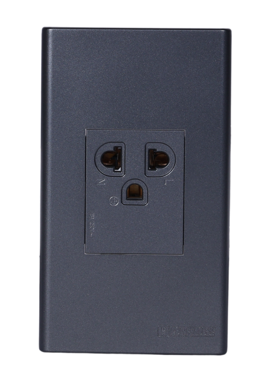 1 Gang Plate w/ Universal Outlet w/ Ground - Gray