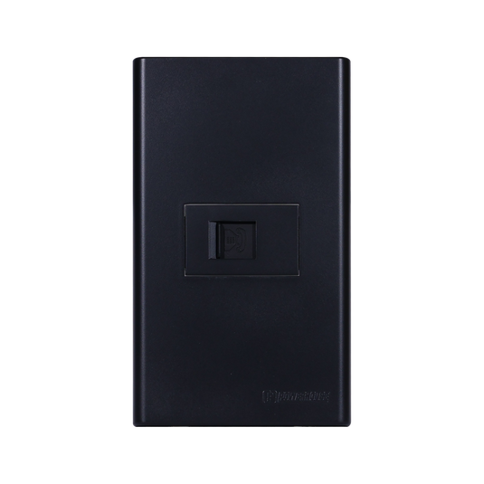 1 Gang Plate w/ Telephone - Black