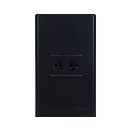 1 Gang Plate w/ Universal Outlet w/ Ground - Black