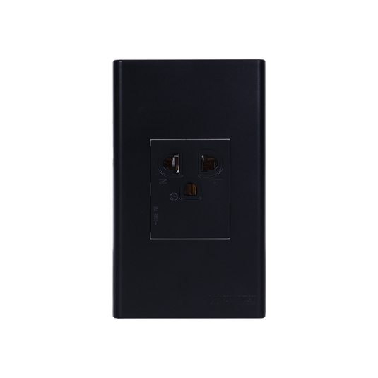 1 Gang Plate w/ Universal Outlet w/ Ground - Black
