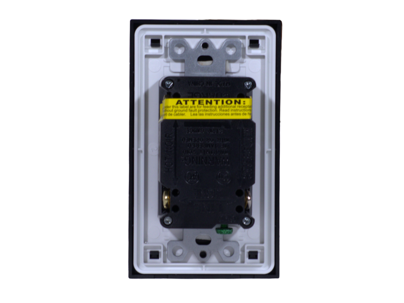 Load image into Gallery viewer, 3 Gang Plate with Duplex Universal Outlet with Ground GCFI Outlet Black
