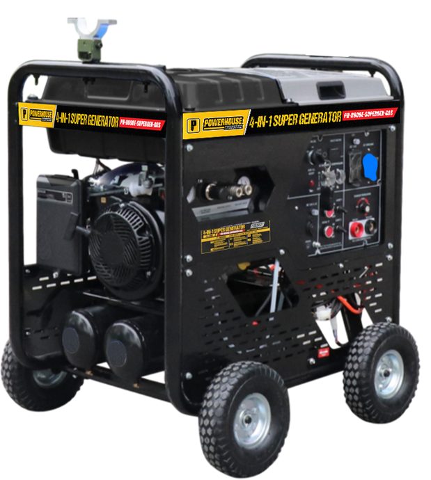 PowerHouse Super Generator 4-in-1 Air Compressor,Welding Machine,Generator w/ Light Tower