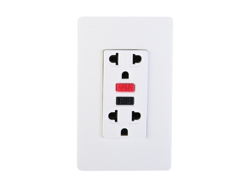 Load image into Gallery viewer, 3 Gang Plate with Duplex Universal Outlet with Ground GCFI Outlet
