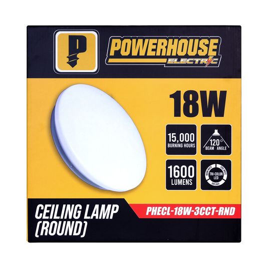 Tri-Color Ceiling Lamp 18W - Round