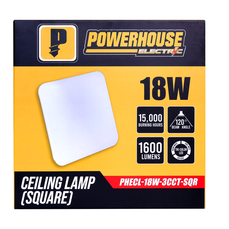 Load image into Gallery viewer, Tri-Color Ceiling Lamp 18W - Square
