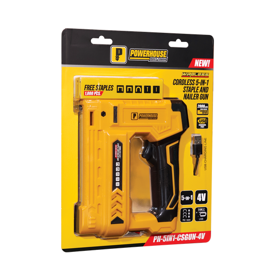 Cordless 5-in-1 Electric Staple and Nailer Gun 4V
