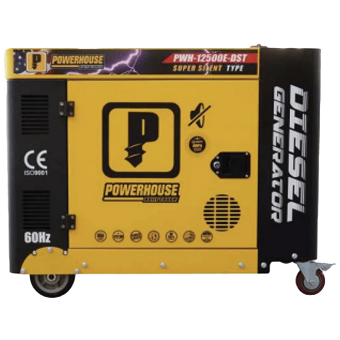 Powerhouse Diesel Silent Type Generator w/ Battery for Electric Start Max Power 10.5KW