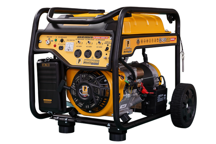 PowerHouse ENERGIE SERIES Gasoline Generator w/ Electric Start & Battery w/ Wheels and Handle Max Power 10.5KW