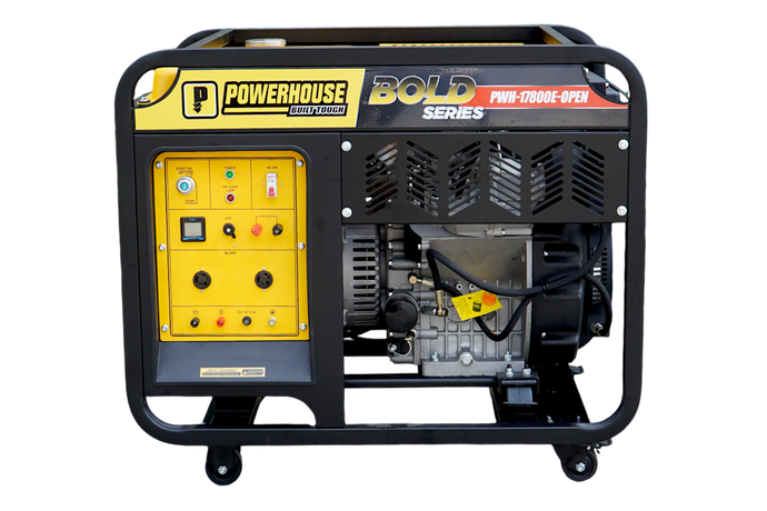 POWERHOUSE DIESEL OPEN TYPE GENERATOR W/BATTERY FOR ELECTRIC START (PWH-DG17800E-OPEN)