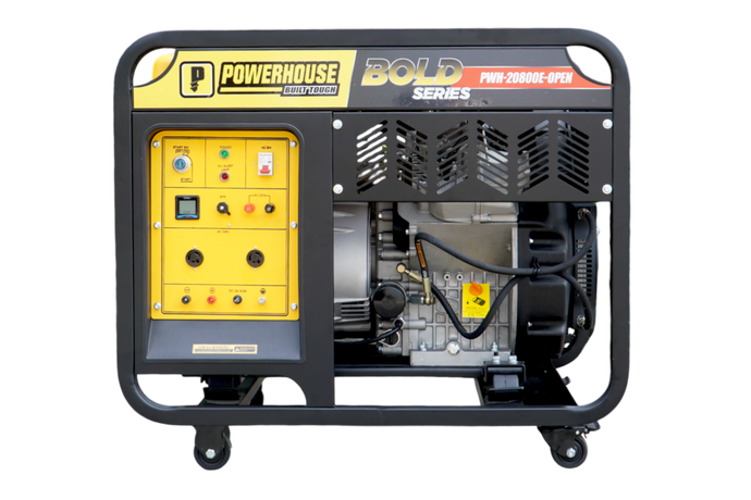 POWERHOUSE DIESEL OPEN TYPE GENERATOR W/BATTERY FOR ELECTRIC START (PWH-DG20800E-OPEN)