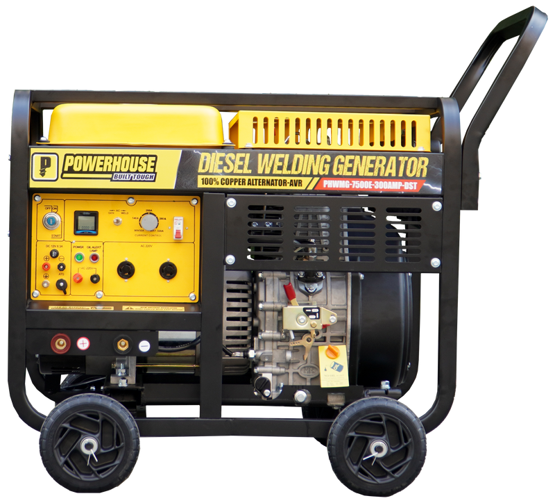 Load image into Gallery viewer, PowerHouse Welding Diesel Generator w/ Battery for Electric Start Max Power 300amp/ 5KW
