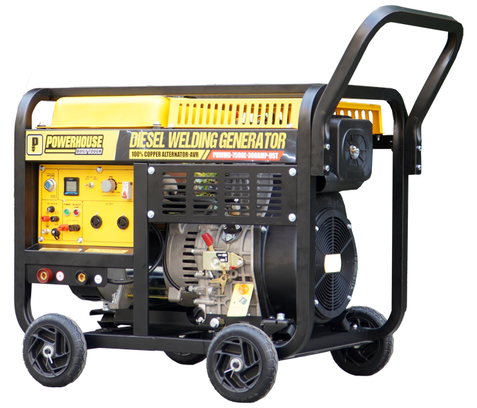 Welding Diesel Generator w/ Battery for Electric Start (PHWG-7500E-300AMP-DST)