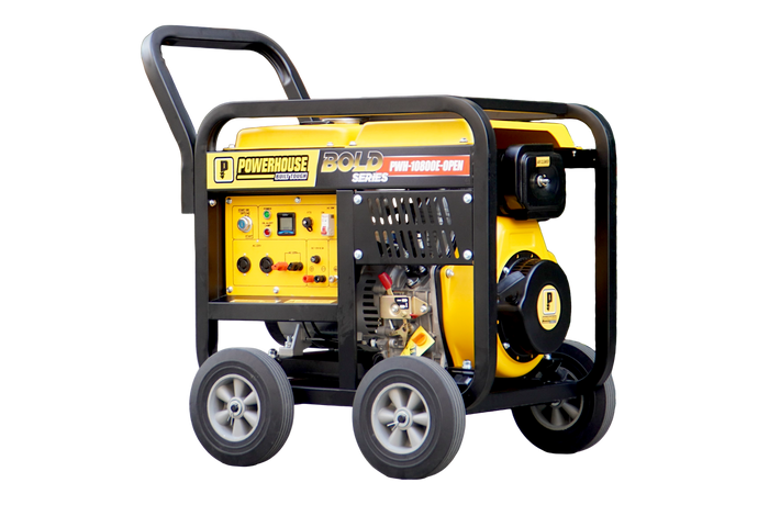 POWERHOUSE DIESEL OPEN TYPE GENERATOR W/BATTERY FOR ELECTRIC START (PWH-10800E-OPEN)