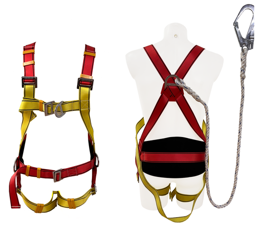 POWERHOUSE FULL BODY SAFETY HARNESS WITH ADJUSTABLE BELT AND HOOK (PH-FBSH-WH)