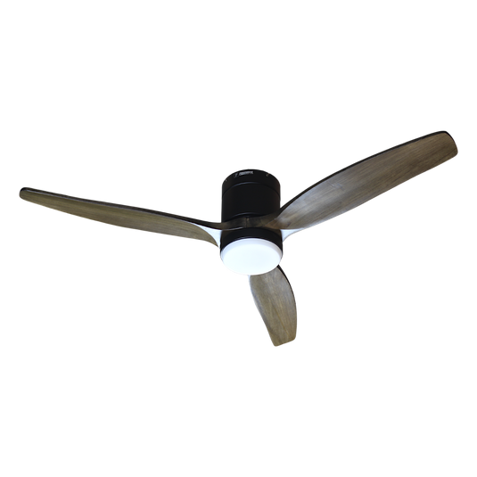 POWERHOUSE WOODEN CEILING FAN DC MOTOR 52IN W/ LED LIGHT & WALL & WIRELESS REMOTE CONTROL WOOD FINISH PH-WCF-52