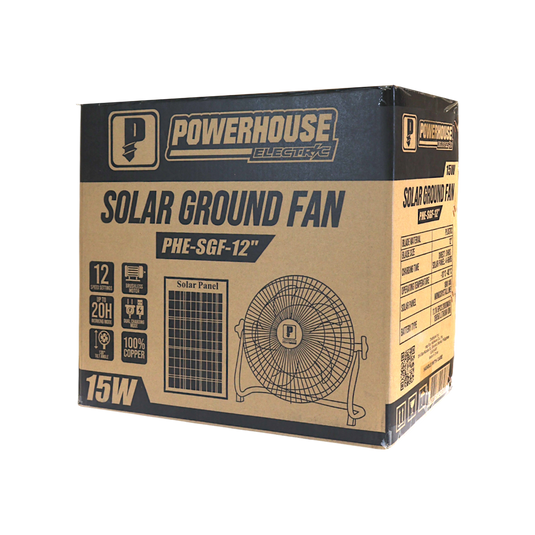 SOLAR DESK/GROUND FAN WITH USB CHARGING PORT PHE-SGF-12