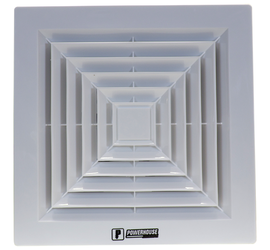 Powerhouse Fans Exhaust Fan Ceiling Mounted Veloce Series 8in (100% Copper Motor/Low N ...