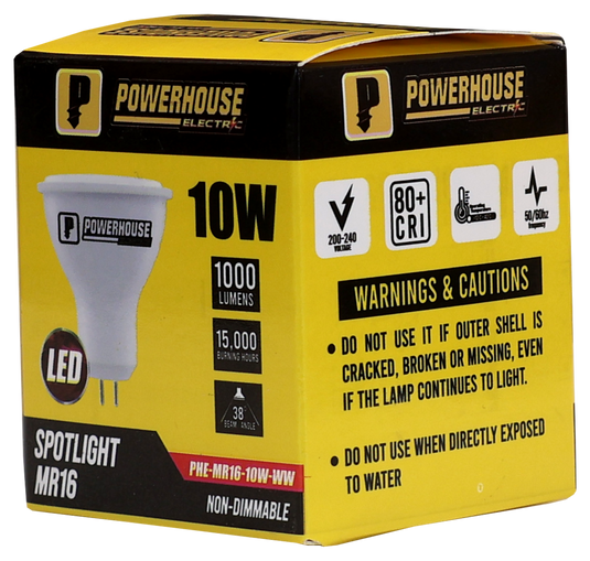 POWERHOUSE ELECTRIC LED SPOTLIGHT PHE-MR16-10W-WW