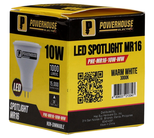 POWERHOUSE ELECTRIC LED SPOTLIGHT PHE-MR16-10W-WW