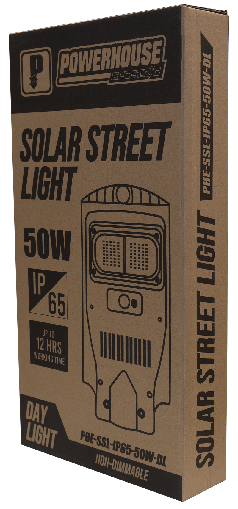 Load image into Gallery viewer, POWERHOUSE ELECTRIC SOLAR STREET LIGHT IP65 PHE-SSL-IP65-50W-DL
