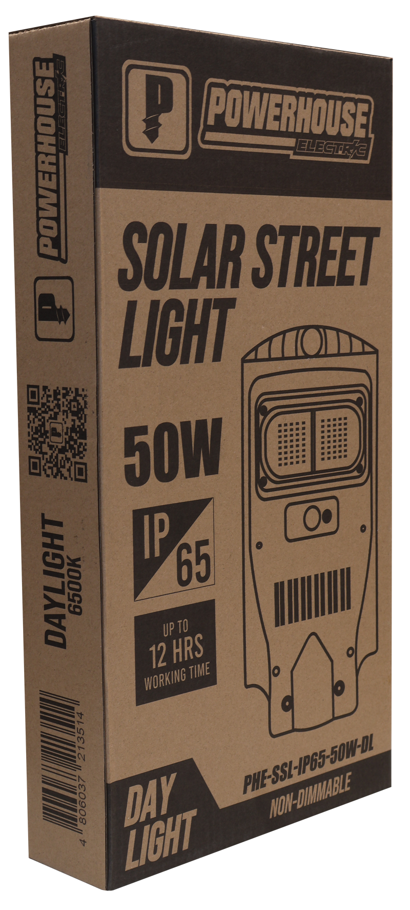 Load image into Gallery viewer, POWERHOUSE ELECTRIC SOLAR STREET LIGHT IP65 PHE-SSL-IP65-50W-DL
