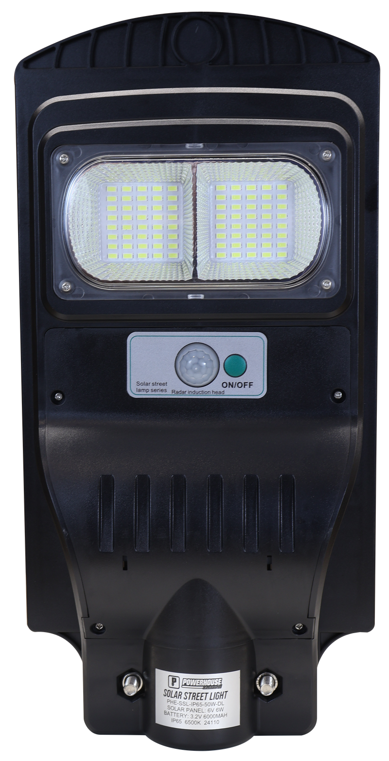 Load image into Gallery viewer, POWERHOUSE ELECTRIC SOLAR STREET LIGHT IP65 PHE-SSL-IP65-50W-DL
