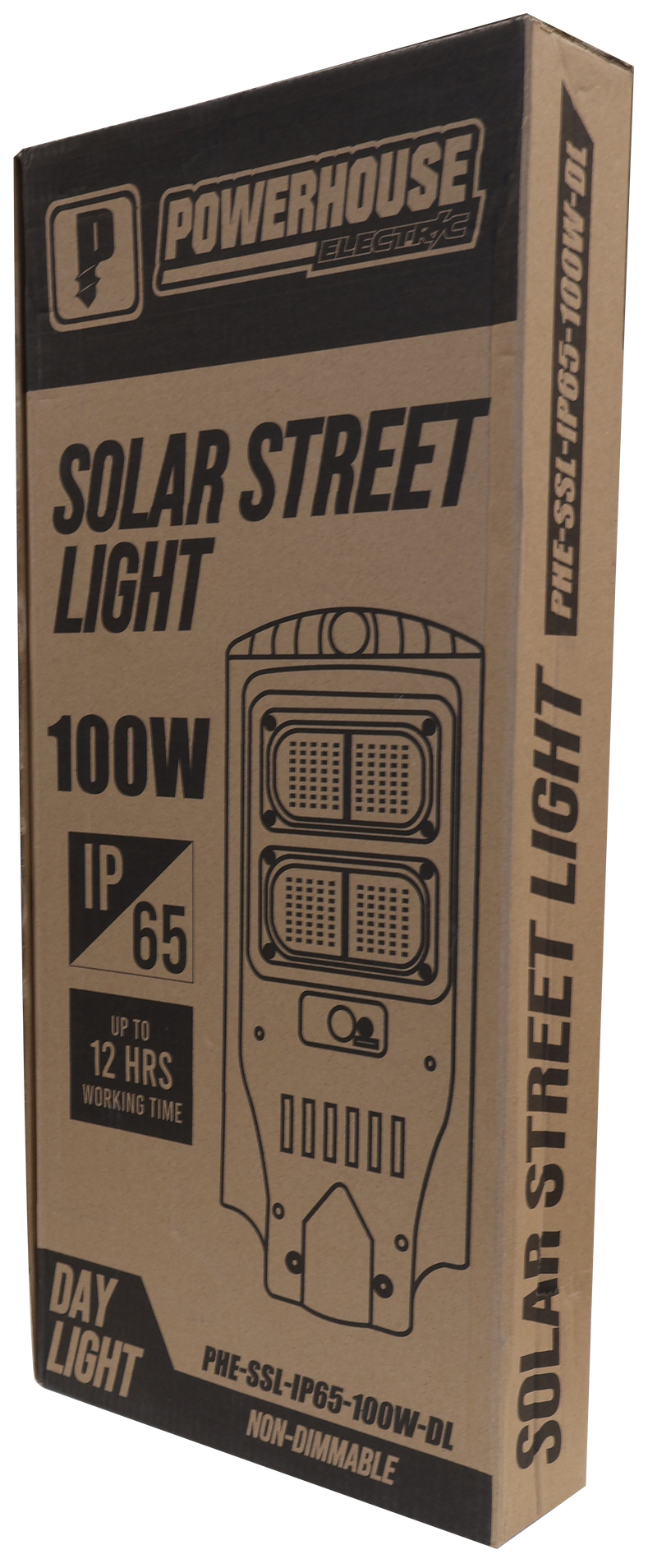 Load image into Gallery viewer, POWERHOUSE ELECTRIC SOLAR STREET LIGHT IP65 PHE-SSL-IP65-100W-DL
