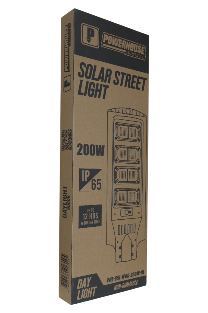 Load image into Gallery viewer, POWERHOUSE ELECTRIC SOLAR STREET LIGHT IP65 PHE-SSL-IP65-200W-DL
