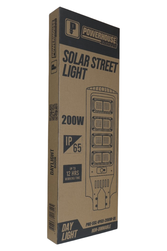 POWERHOUSE ELECTRIC SOLAR STREET LIGHT IP65 PHE-SSL-IP65-200W-DL