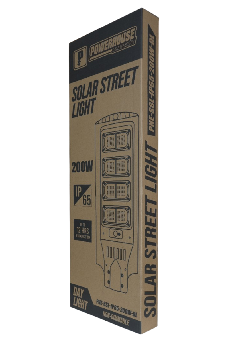 Load image into Gallery viewer, POWERHOUSE ELECTRIC SOLAR STREET LIGHT IP65 PHE-SSL-IP65-200W-DL
