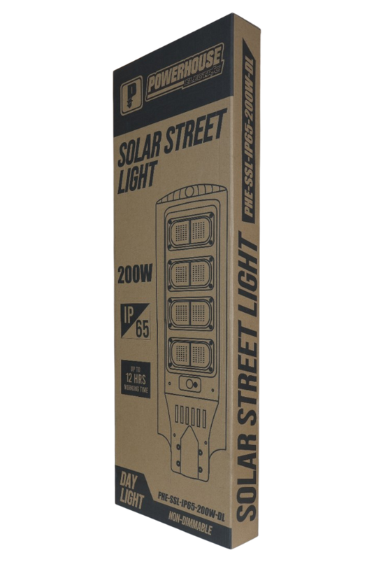 POWERHOUSE ELECTRIC SOLAR STREET LIGHT IP65 PHE-SSL-IP65-200W-DL