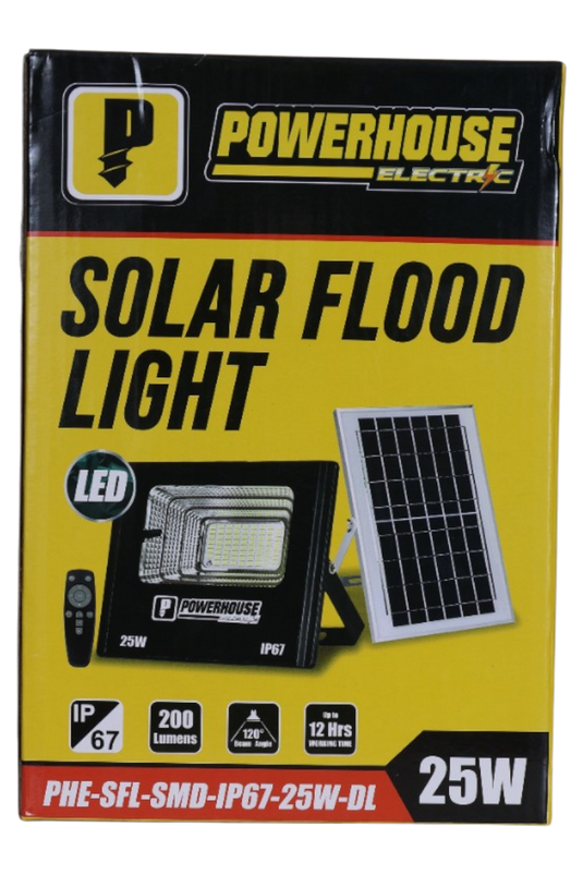 POWERHOUSE ELECTRIC SOLAR FLOOD LIGHT IP67 (SMD) PHE-SFL-SMD-IP67-25W-DL