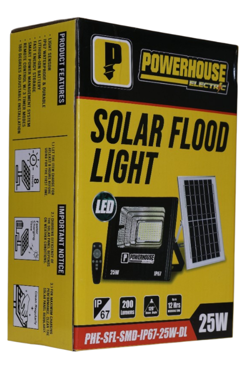 Load image into Gallery viewer, POWERHOUSE ELECTRIC SOLAR FLOOD LIGHT IP67 (SMD) PHE-SFL-SMD-IP67-25W-DL
