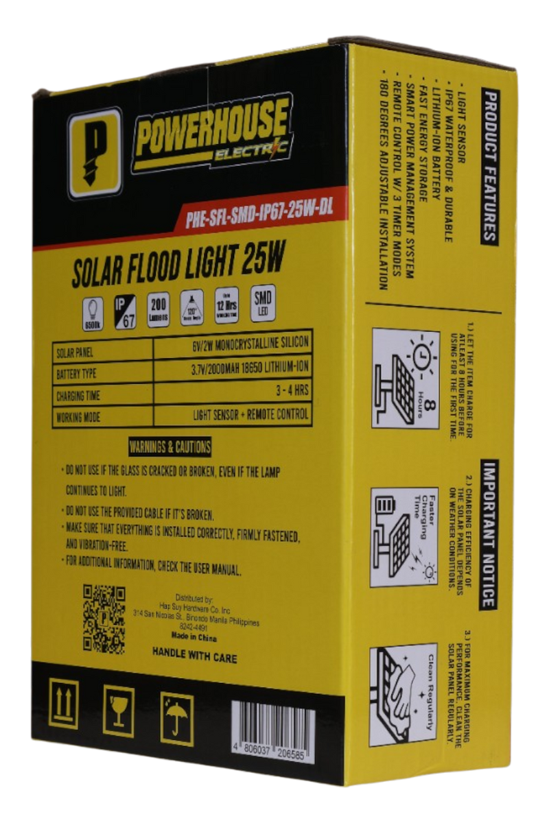 Load image into Gallery viewer, POWERHOUSE ELECTRIC SOLAR FLOOD LIGHT IP67 (SMD) PHE-SFL-SMD-IP67-25W-DL
