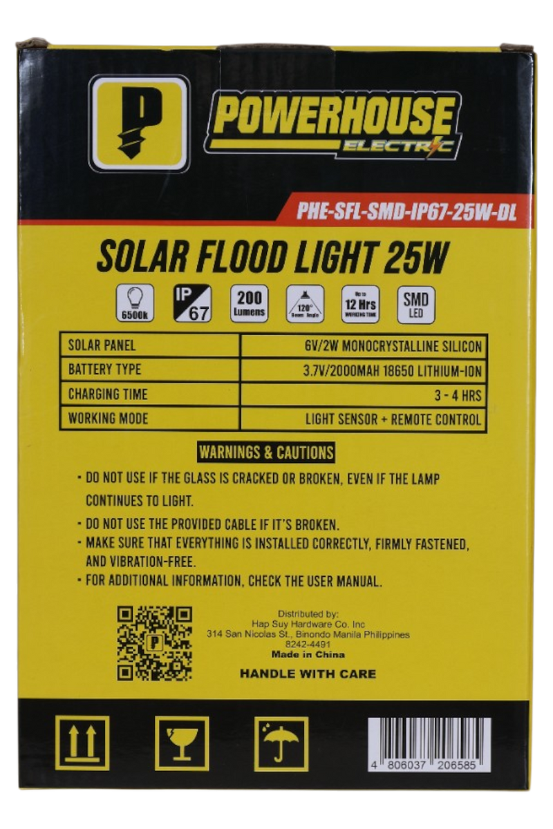 Load image into Gallery viewer, POWERHOUSE ELECTRIC SOLAR FLOOD LIGHT IP67 (SMD) PHE-SFL-SMD-IP67-25W-DL
