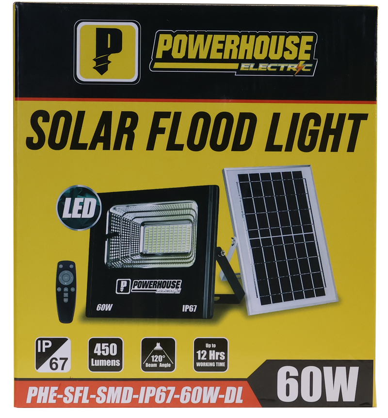 Load image into Gallery viewer, POWERHOUSE ELECTRIC SOLAR FLOOD LIGHT IP67 (SMD) PHE-SFL-SMD-IP67-60W-DL
