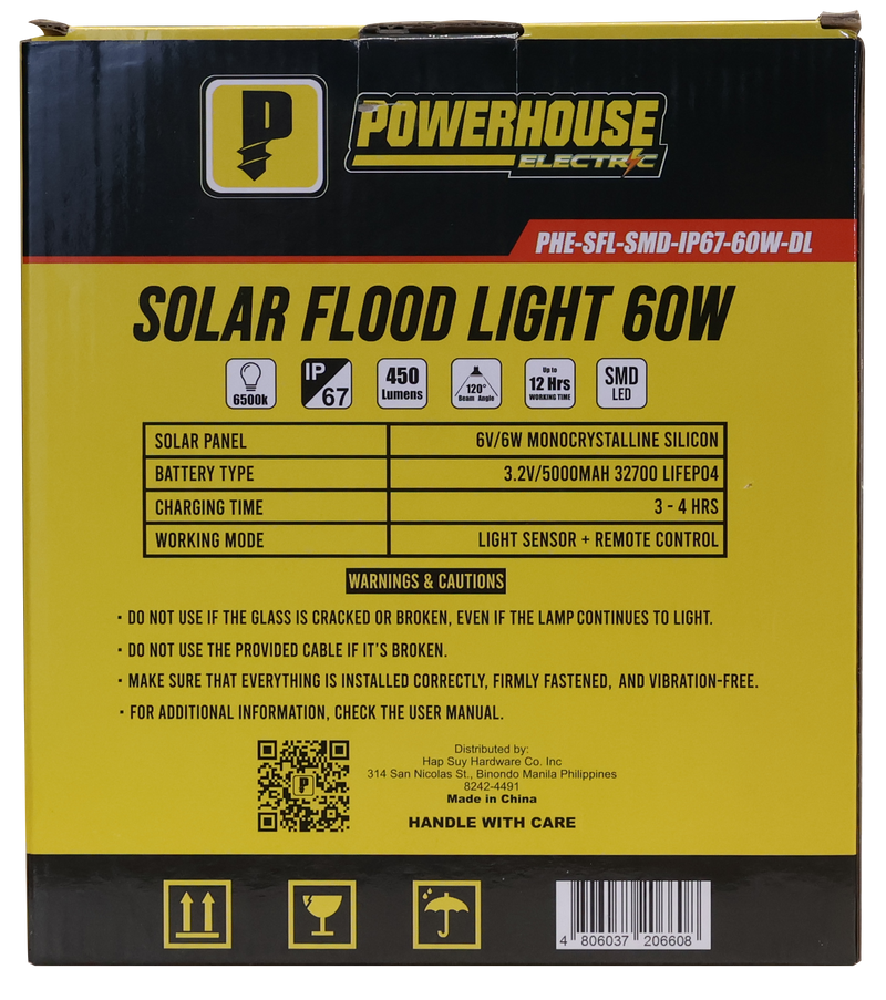 Load image into Gallery viewer, POWERHOUSE ELECTRIC SOLAR FLOOD LIGHT IP67 (SMD) PHE-SFL-SMD-IP67-60W-DL
